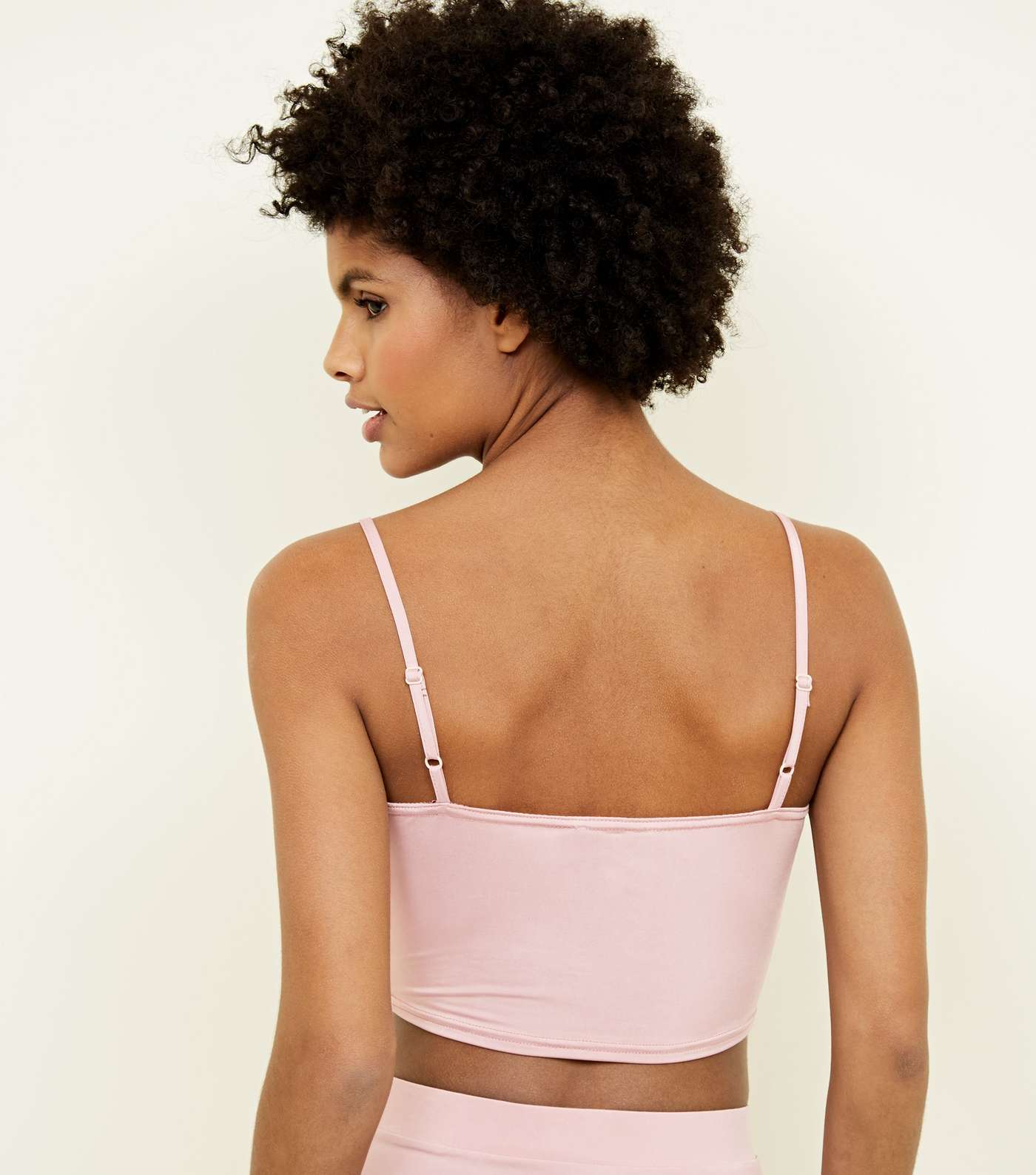 Pale Pink Square Neck Cropped Cami Image 3