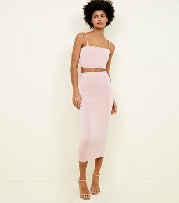 light pink bodycon skirt