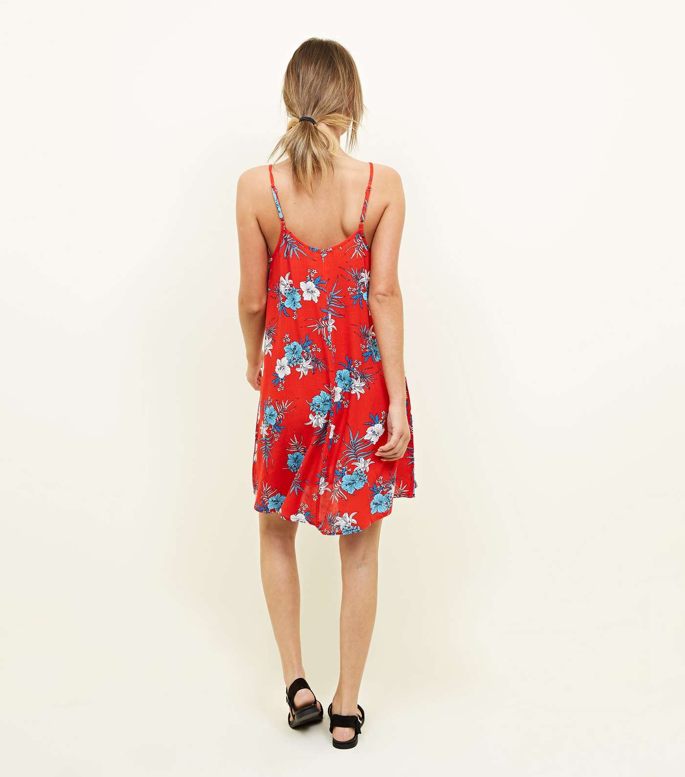 Red Floral Beach Swing Dress  Image 3