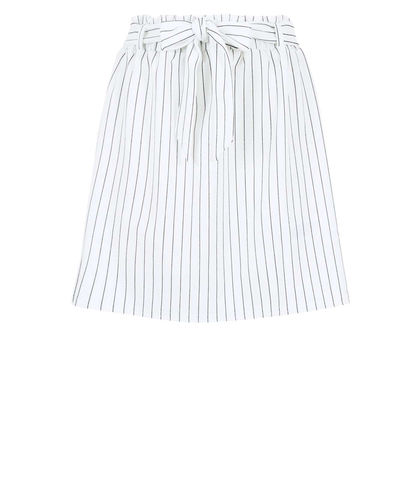 White Stripe Paperbag Waist Mini Skirt Image 4