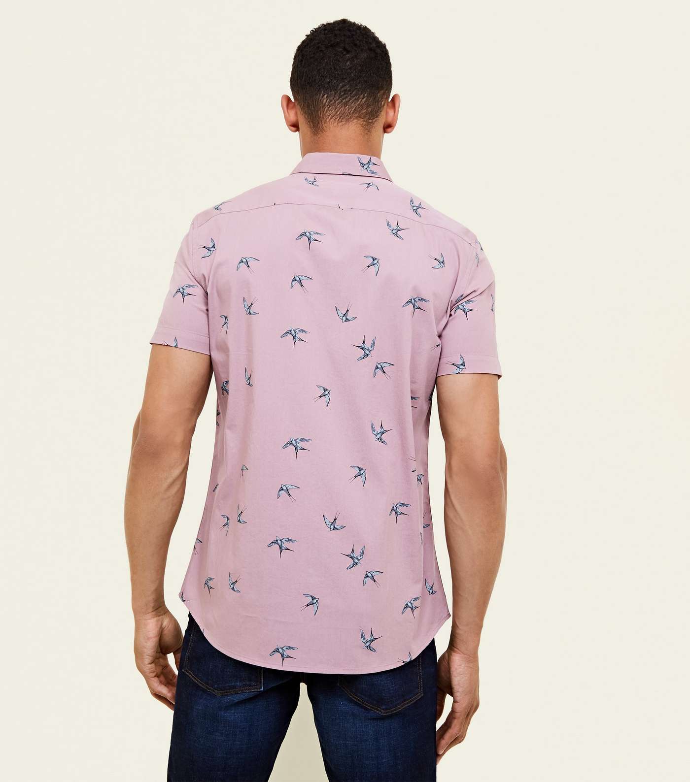 Pink Bird Print Short Sleeve Shirt Image 3