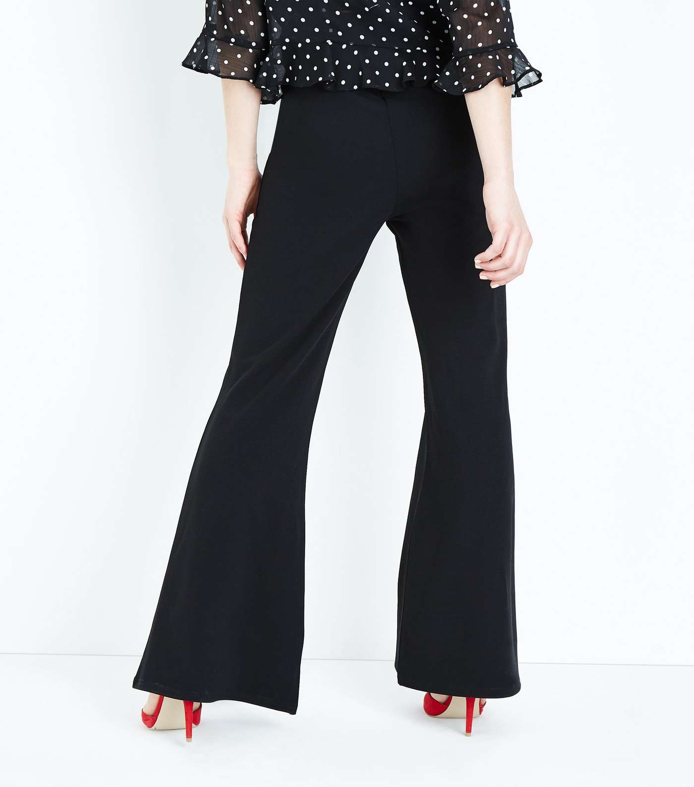 Cameo Rose Black Piped Flared Trousers Image 3