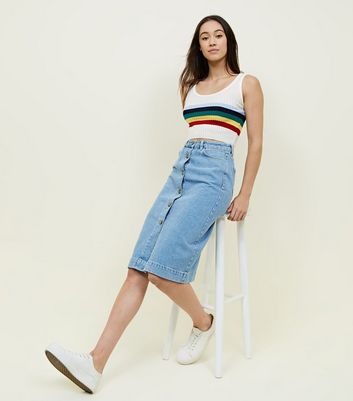 Denim Midi Skirt New Look Best Sale, 51 