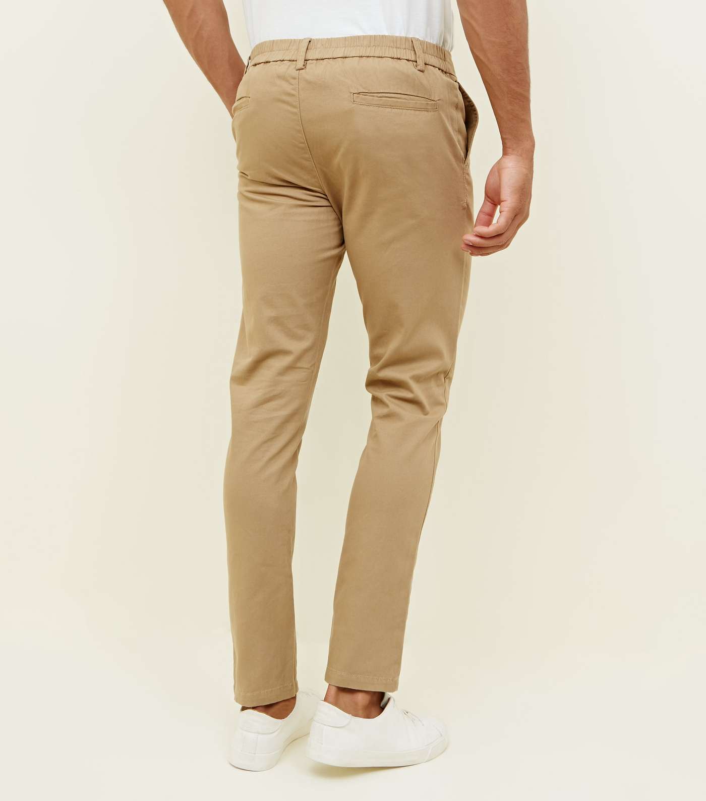 Mink Half Elasticated Slim Fit Trousers Image 3