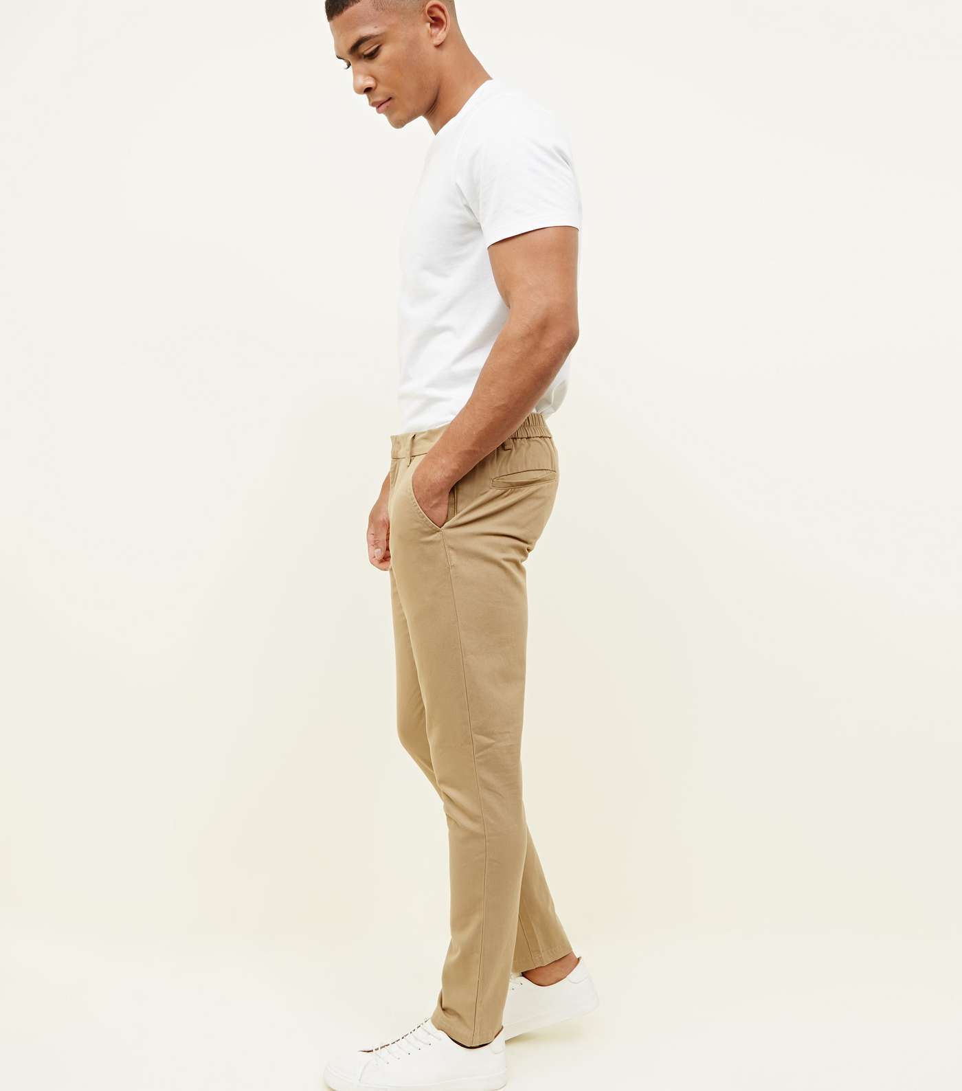 Mink Half Elasticated Slim Fit Trousers Image 5