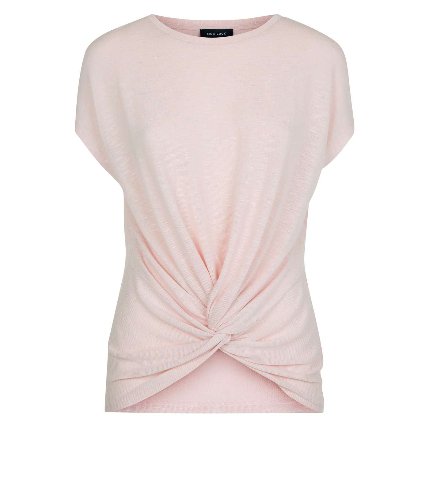 Pink Twist Front Fine Knit T-Shirt Image 4