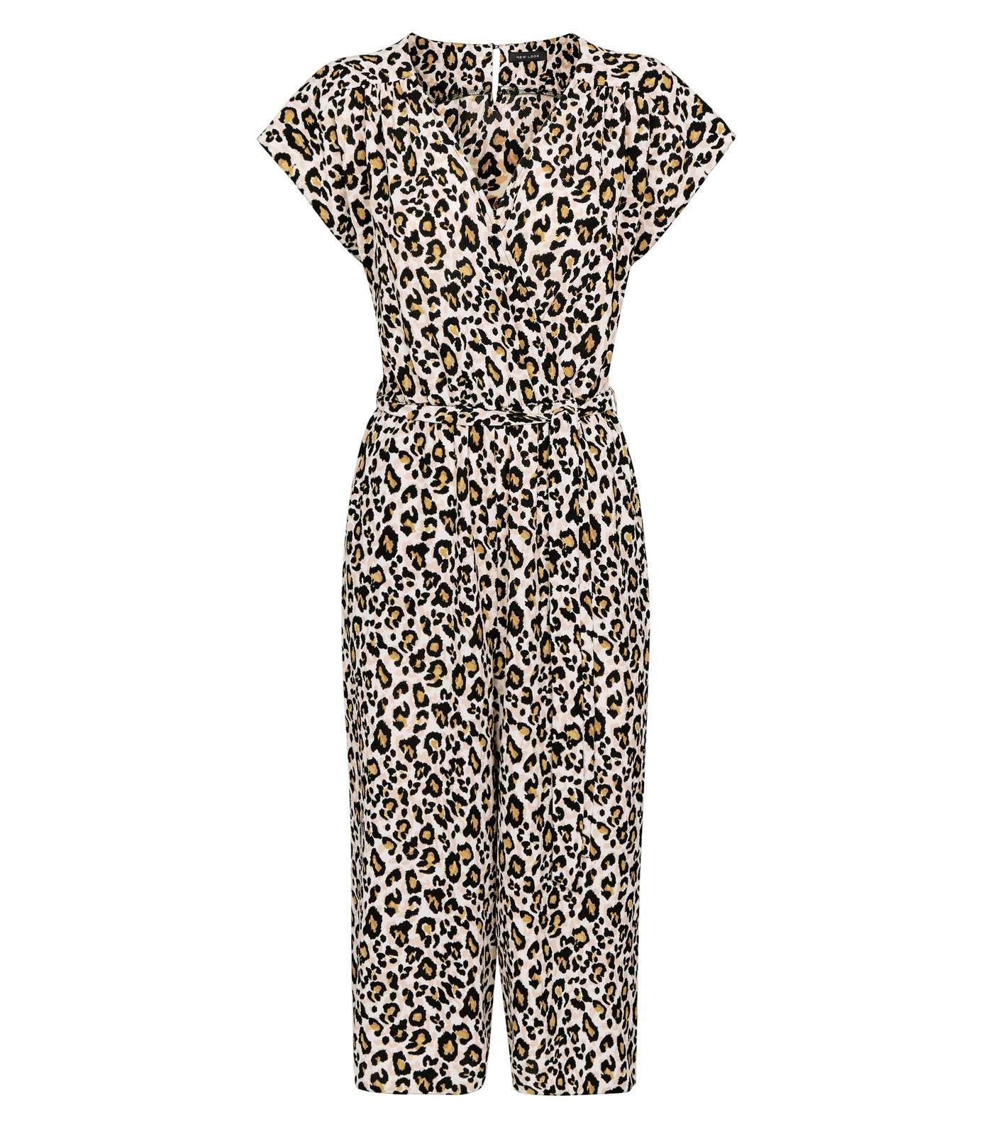 Brown Leopard Print Culotte Jumpsuit Image 4