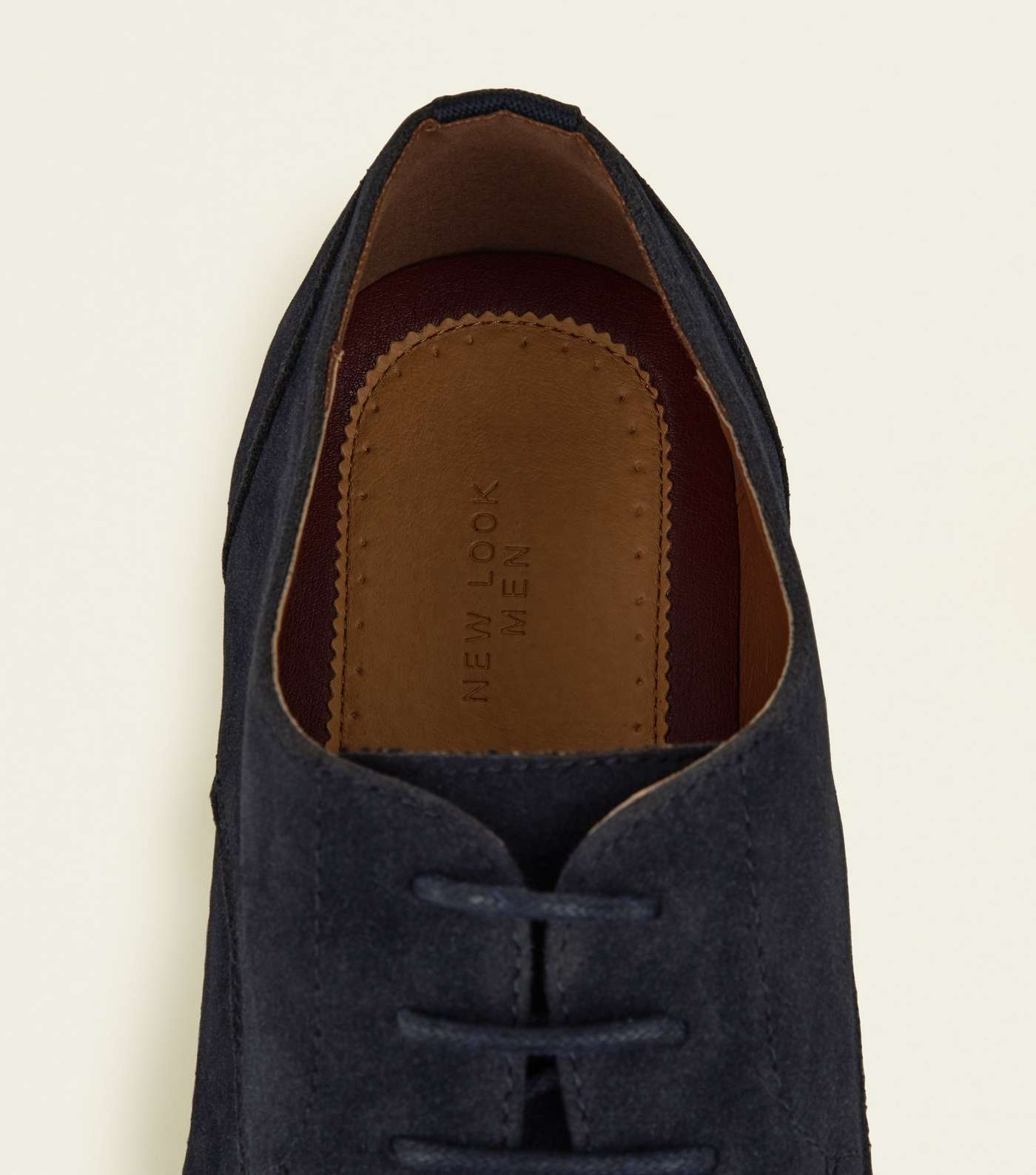 Navy Faux Suede Lace-Up Desert Shoes Image 3