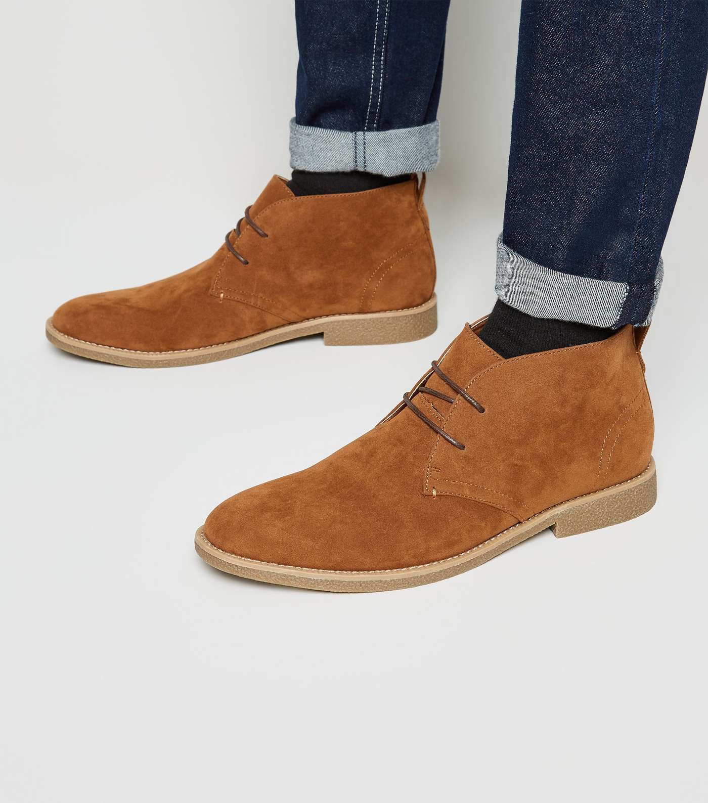 Brown Faux Suede Desert Boots