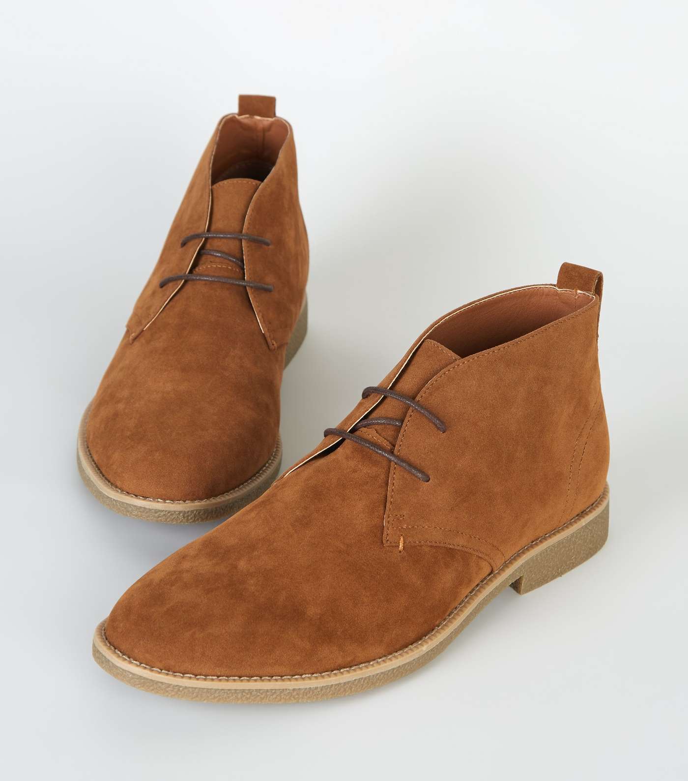 Brown Faux Suede Desert Boots Image 3