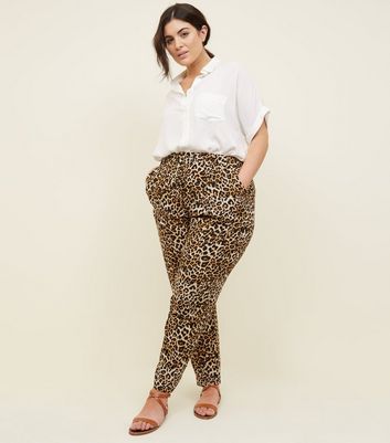 Women's Joggers | Skinny Joggers & Jogging Bottoms | New Look ... Curves Black Leopard Print Woven Joggers