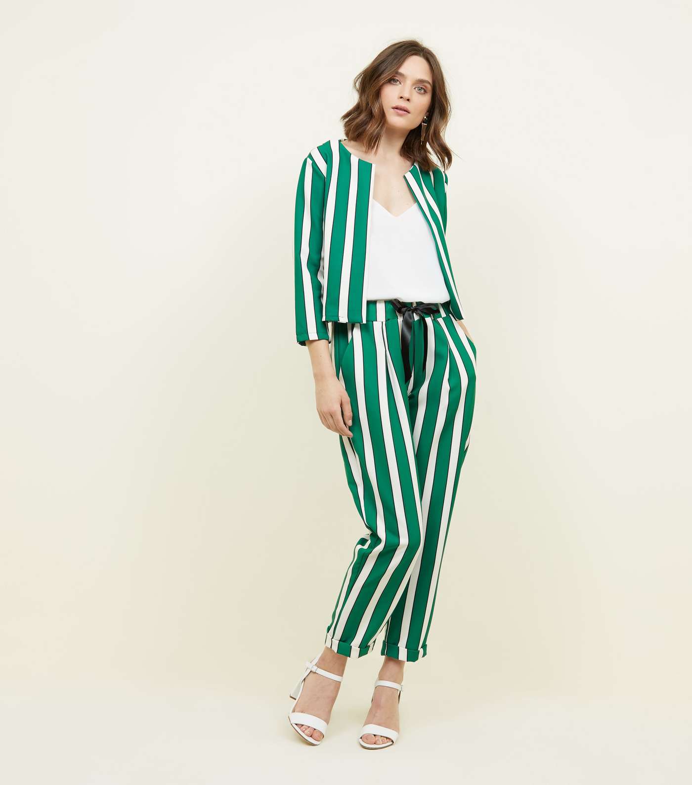 Cameo Rose Green Stripe Blazer  Image 2