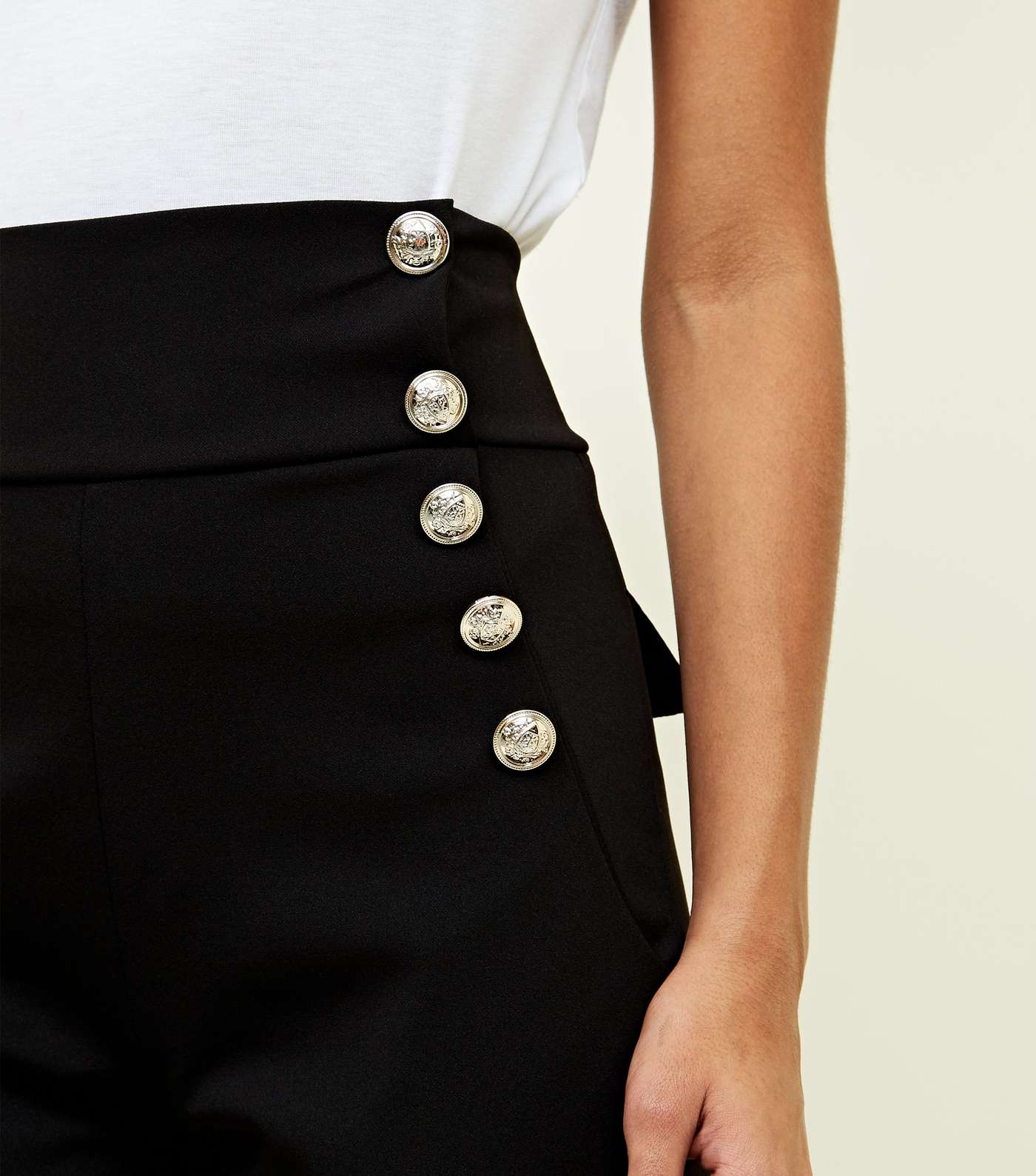Cameo Rose Black Military Button Trousers Image 5