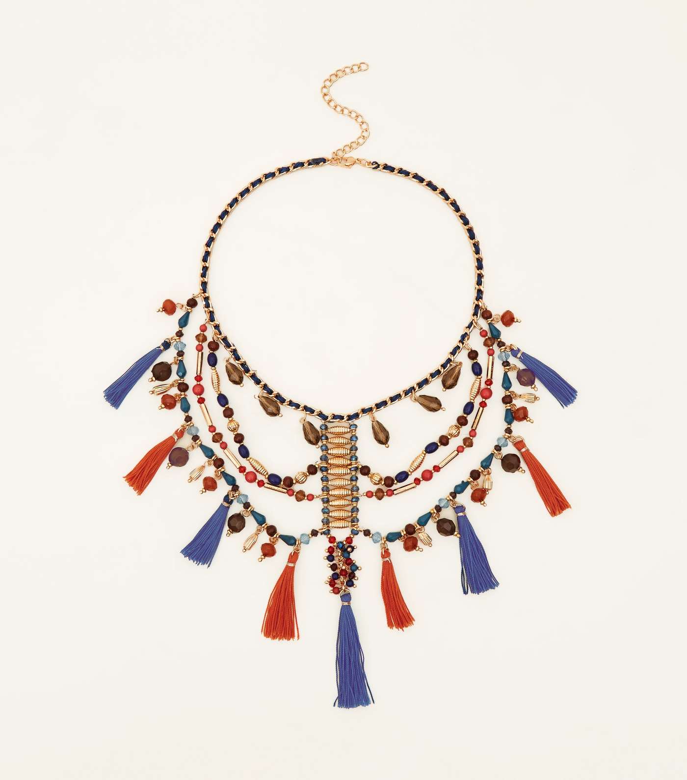 Multi Colour Bead and Tassel Necklace