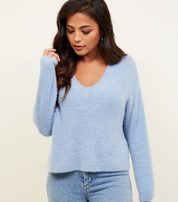 pale blue v neck jumper