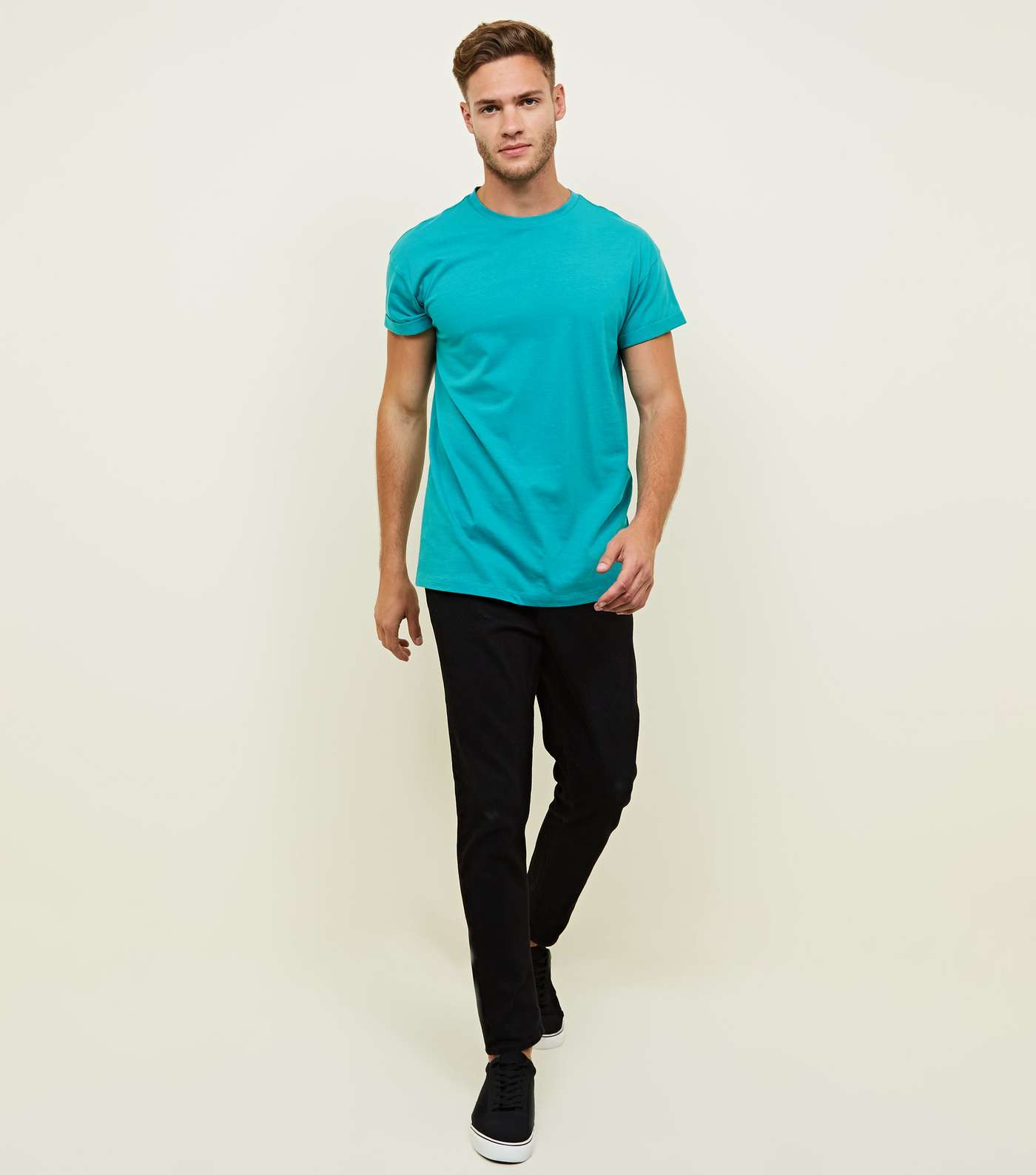 Mint Green Rolled Sleeve T-Shirt Image 2