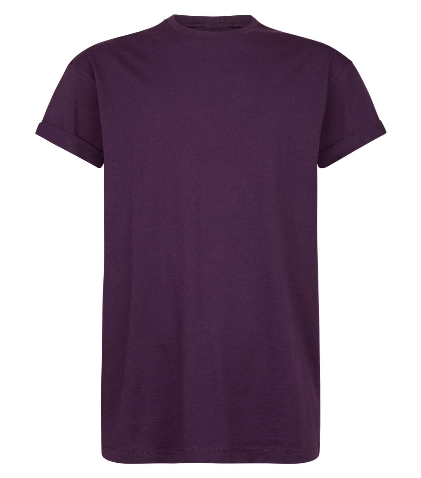 Purple Rolled Sleeve T-Shirt Image 4