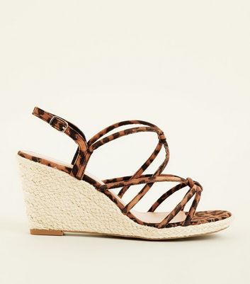 new look wide fit espadrille wedges in tan