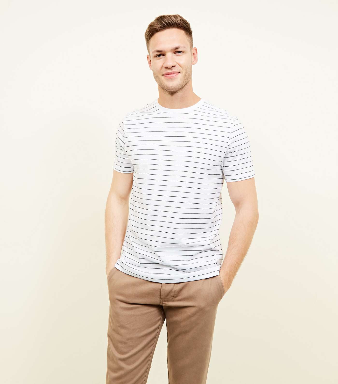 White Stripe Short Sleeve T-Shirt