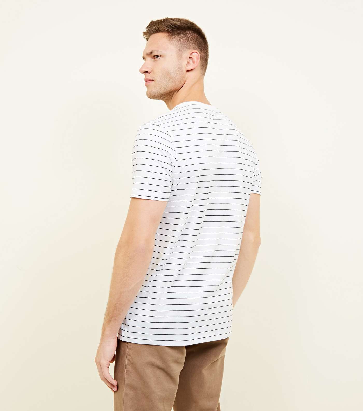 White Stripe Short Sleeve T-Shirt Image 3