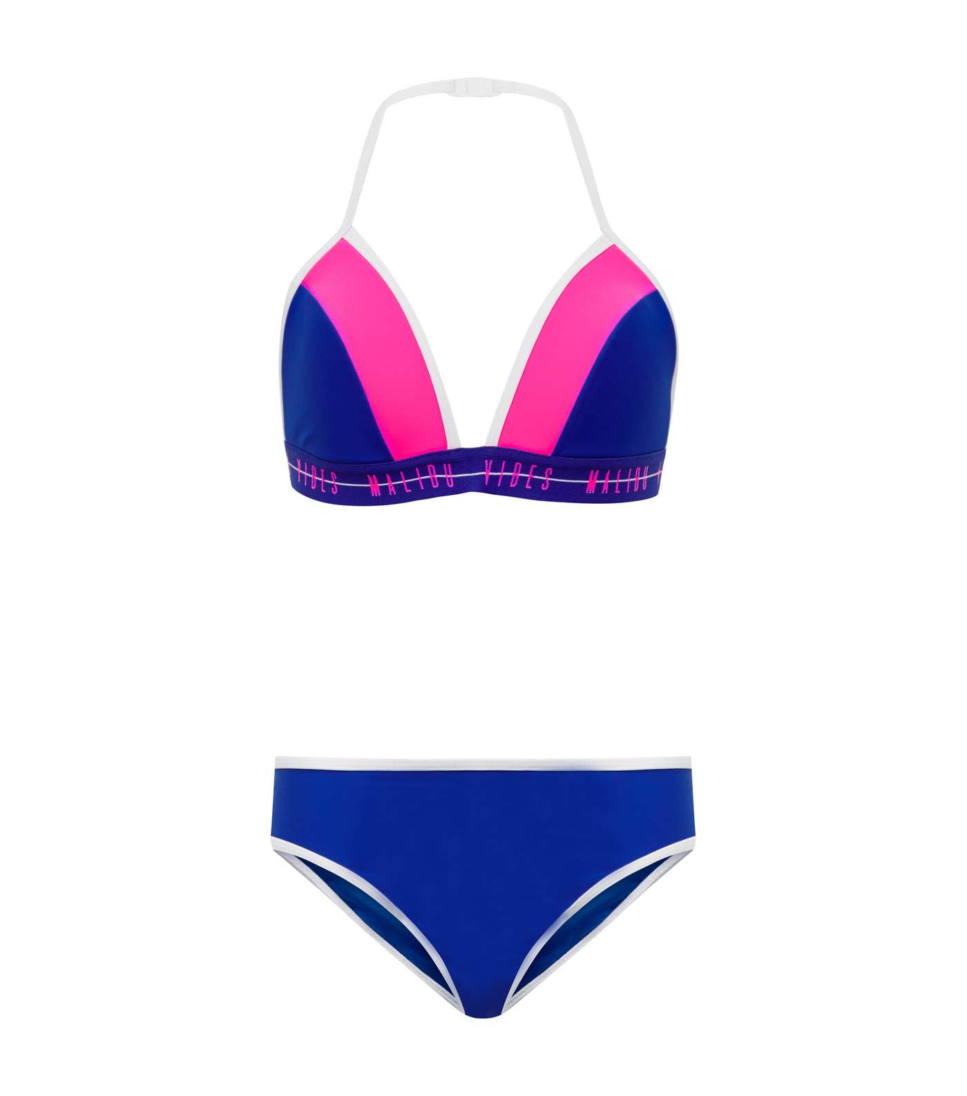 Girls Blue and Pink Malibu Vibes Scuba Bikini