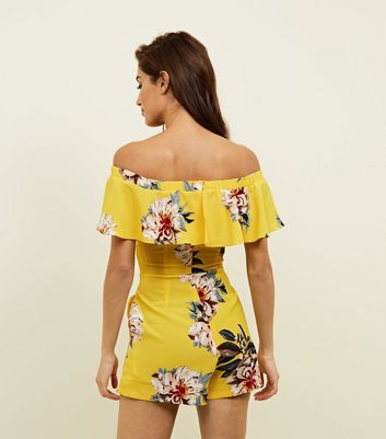 new look yellow floral jumpsuit