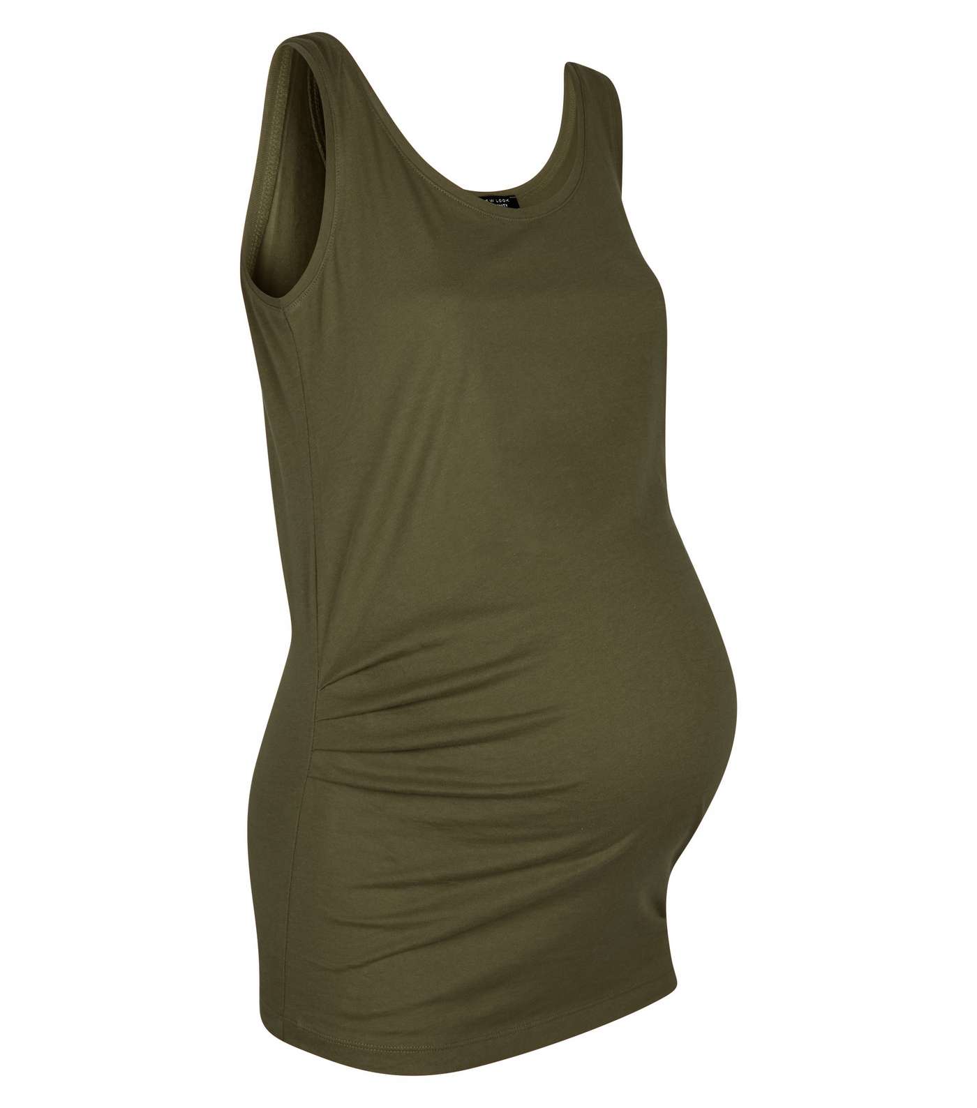 Maternity Khaki Scoop Neck Vest Top Image 4