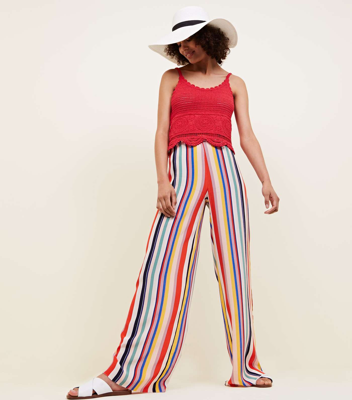 Rainbow Stripe Wide Leg Trousers Image 5
