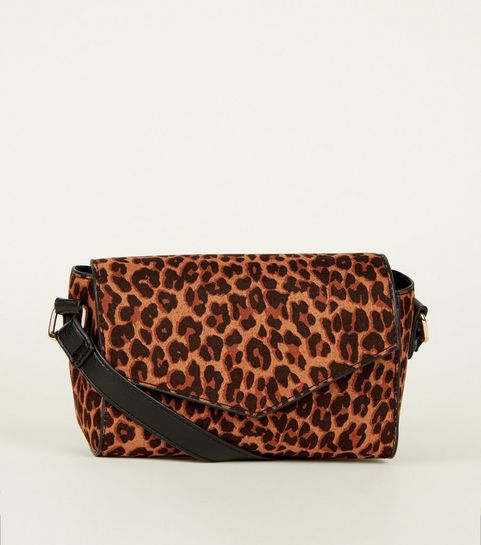 Handbags Cross Body Clutch Tote Bags New Look Brown Leopard Print Cross Body Bag