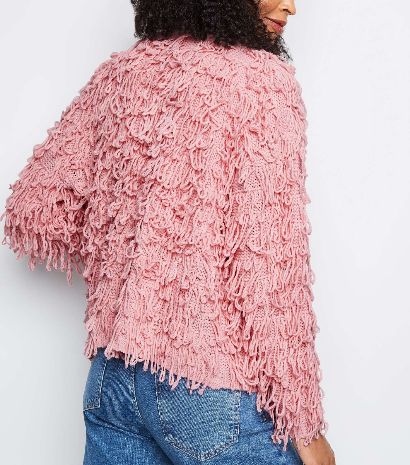 Mid Pink Loop Knit Cardigan Image 3