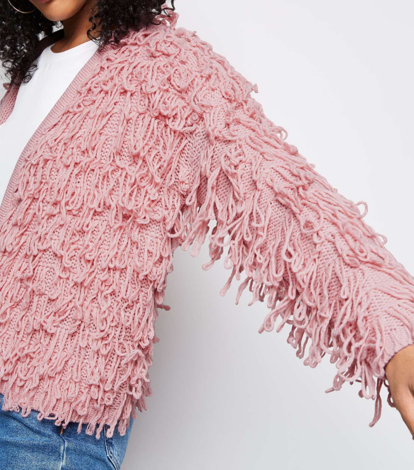 Mid Pink Loop Knit Cardigan Image 5