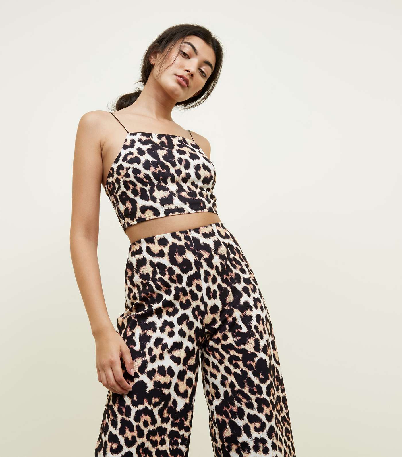Brown Leopard Print Cropped Cami
