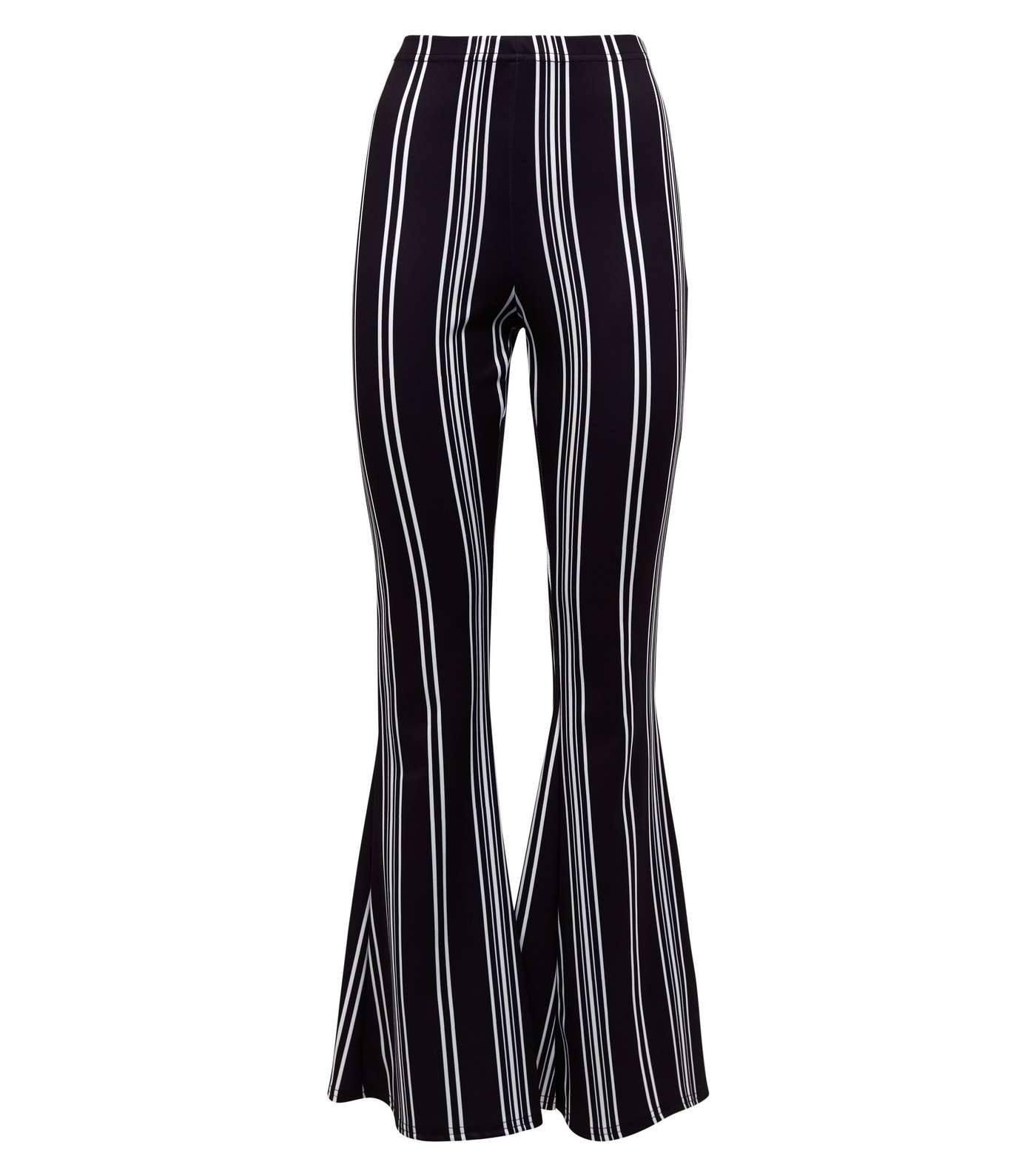 Black Stripe Flared Trousers Image 4