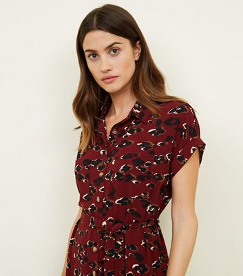 new look red leopard print dress