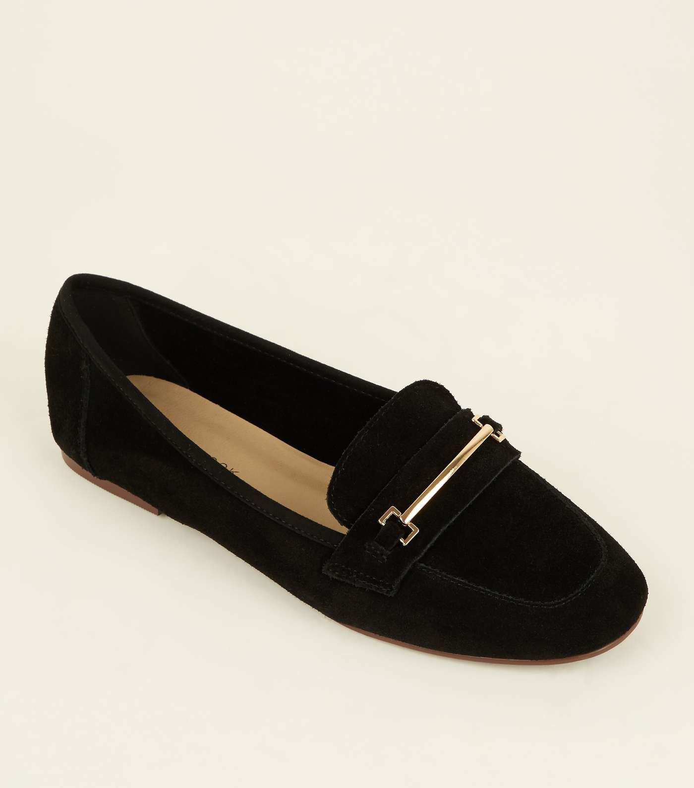Black Suede Front Bar Loafers