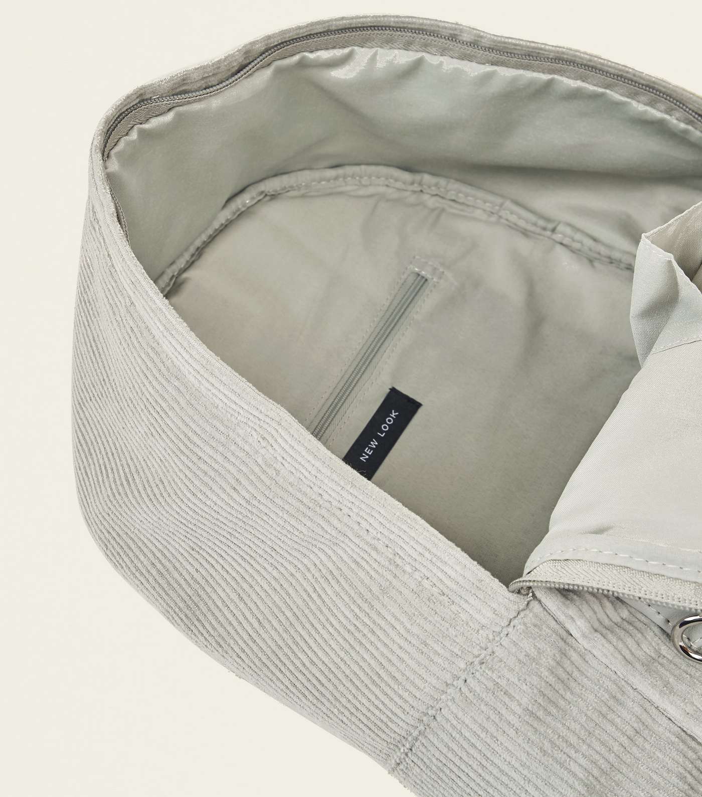 Pale Grey Corduroy Backpack Image 5