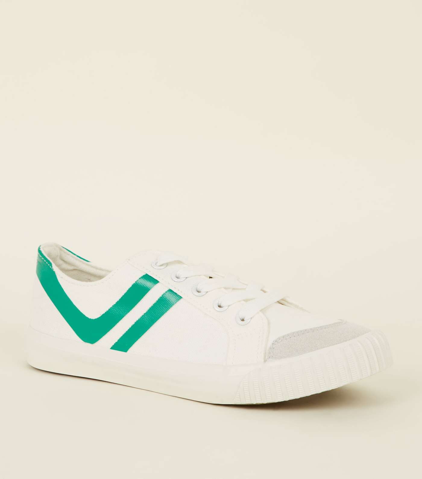 Green Stripe Canvas Trainers