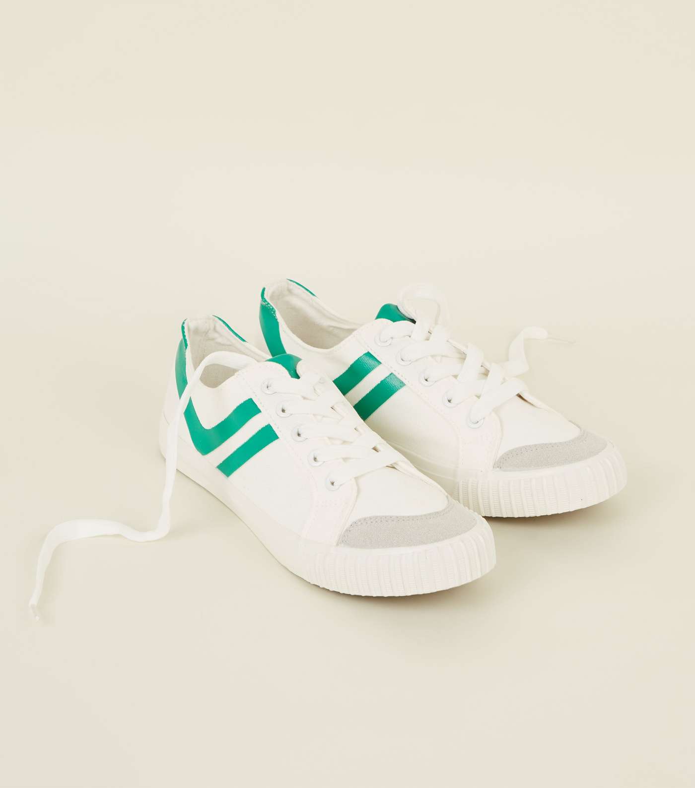 Green Stripe Canvas Trainers Image 3