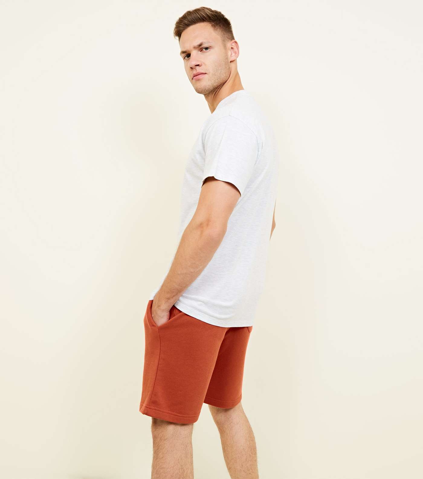 Orange Drawstring Jersey Shorts Image 3