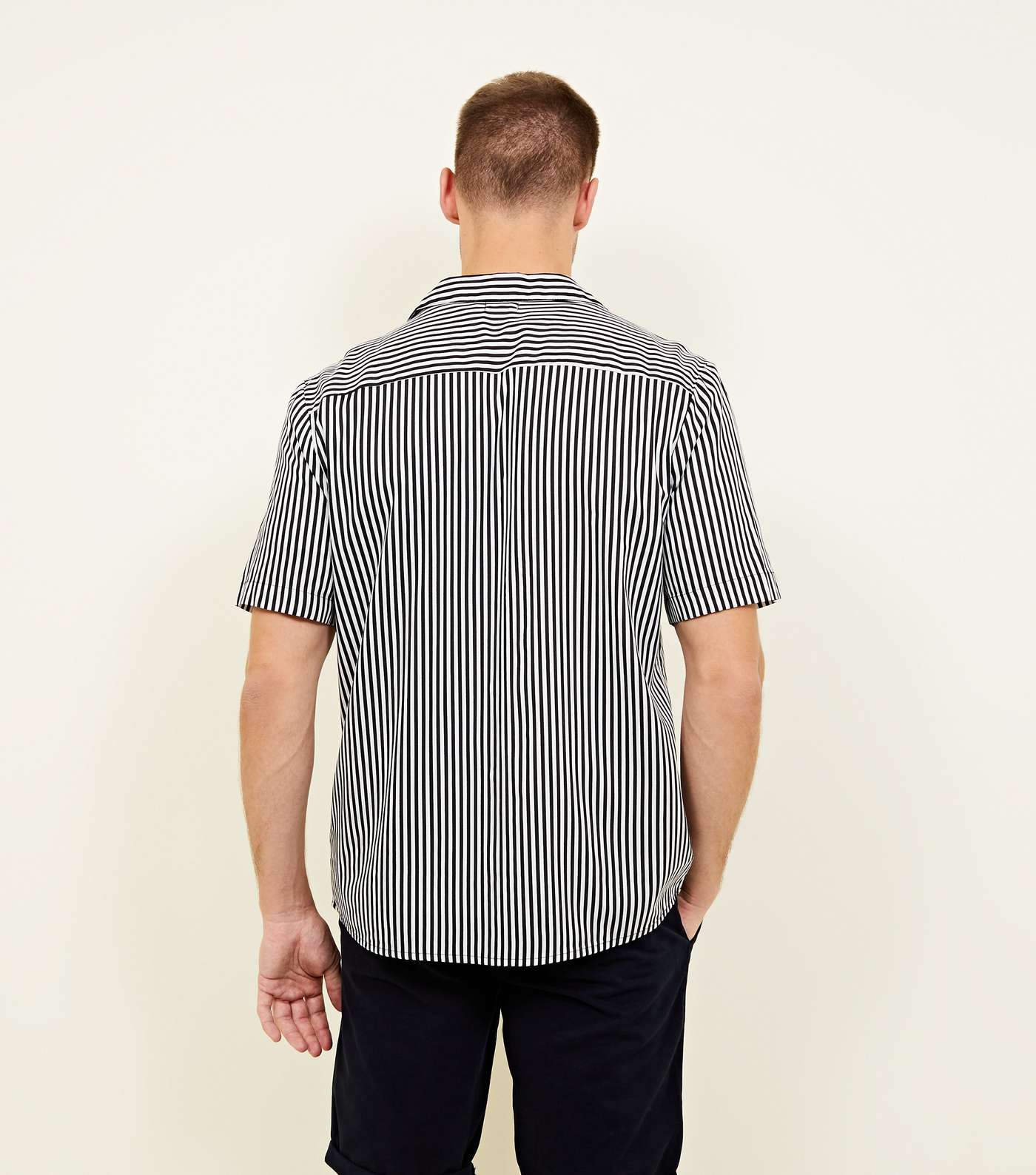 Black and White Stripe Viscose Shirt Image 3
