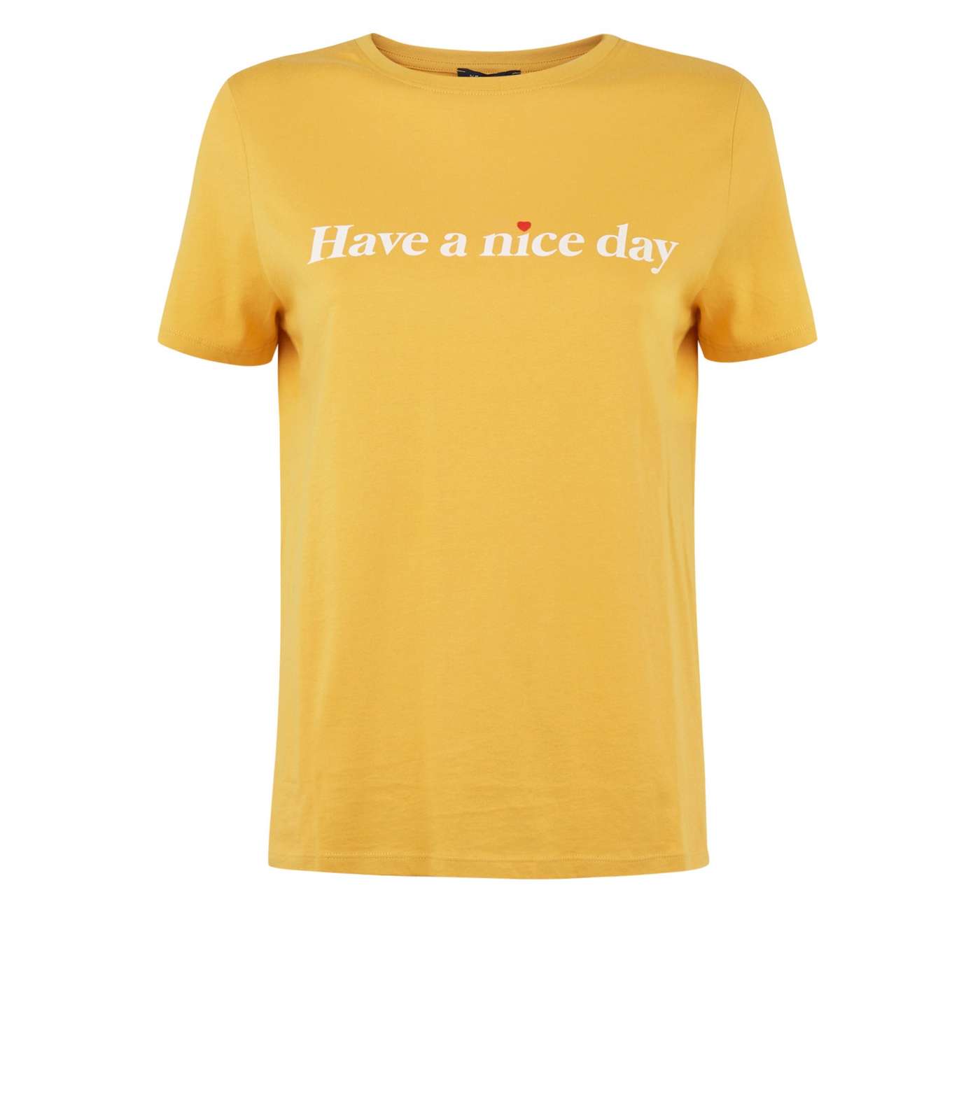 Petite Mustard Have A Nice Day Slogan T-Shirt  Image 4