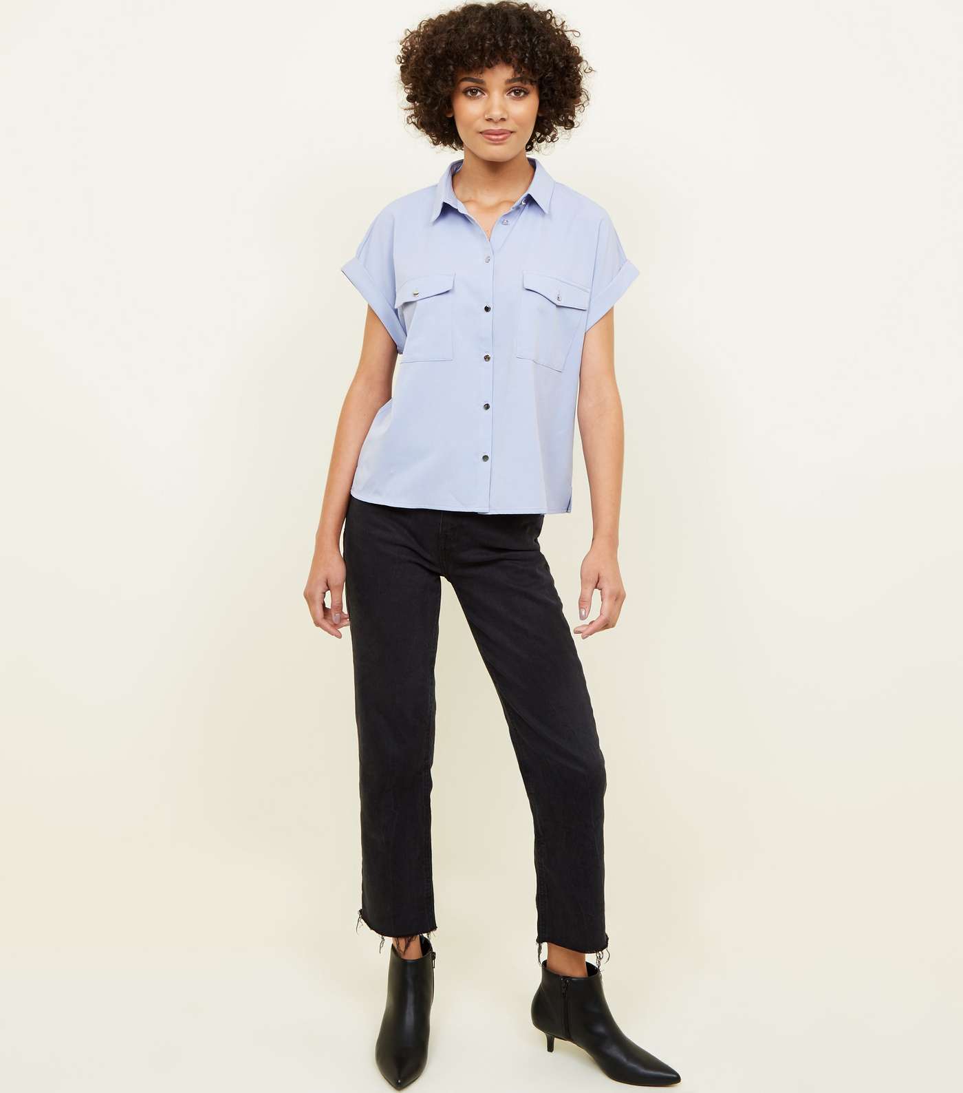 Lilac Twill Short Sleeve Utility Shirt Image 2
