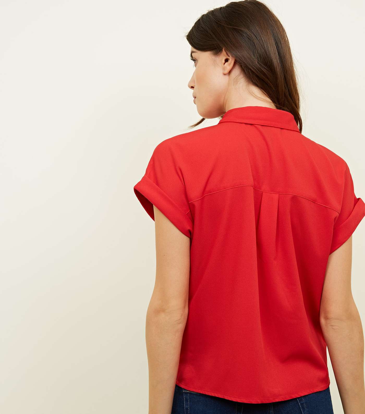 Red Twill Short Sleeve Utility Shirt  Image 3