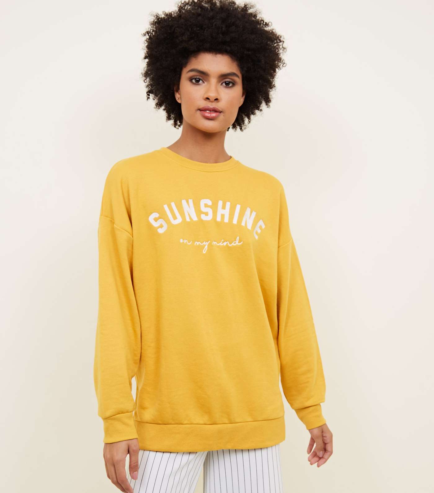 Mustard Sunshine Slogan Sweatshirt
