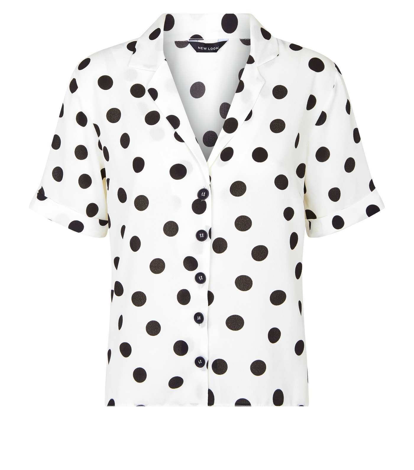 Black Polka Dot Short Sleeve Boxy Shirt Image 4