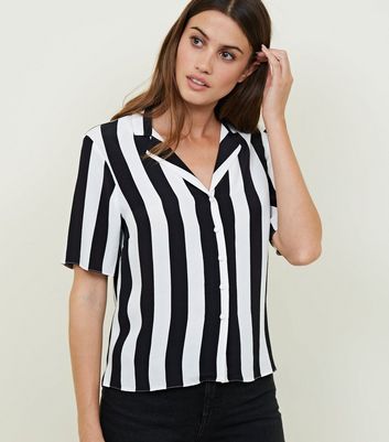 womens black and white stripe shirt