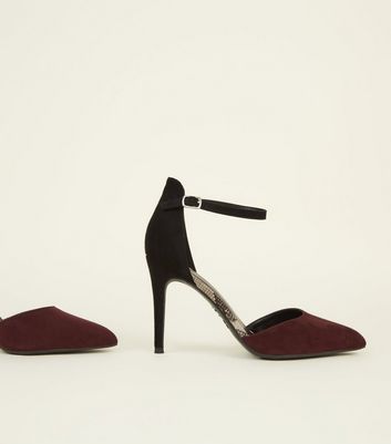 new look dark red shoes