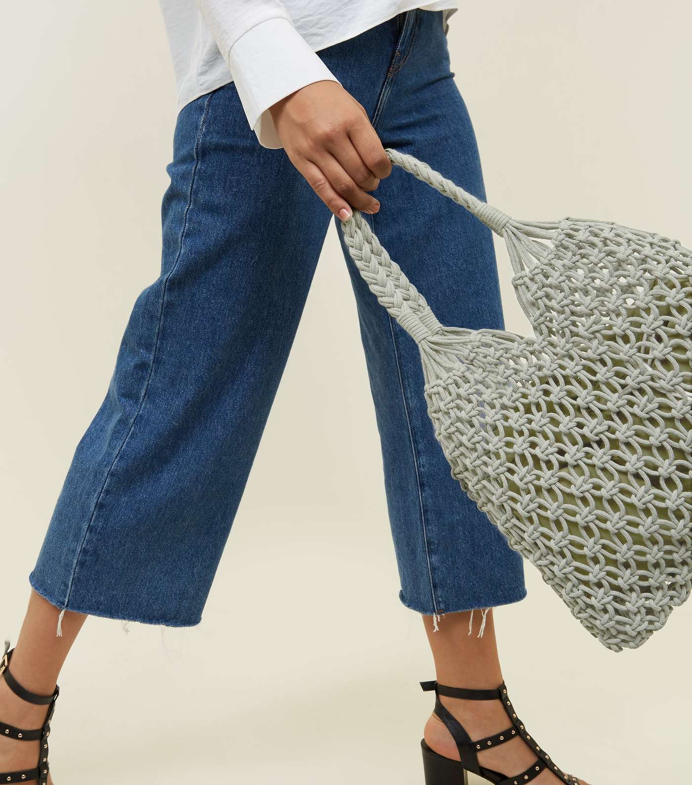 Olive Crochet Tote Bag  Image 2
