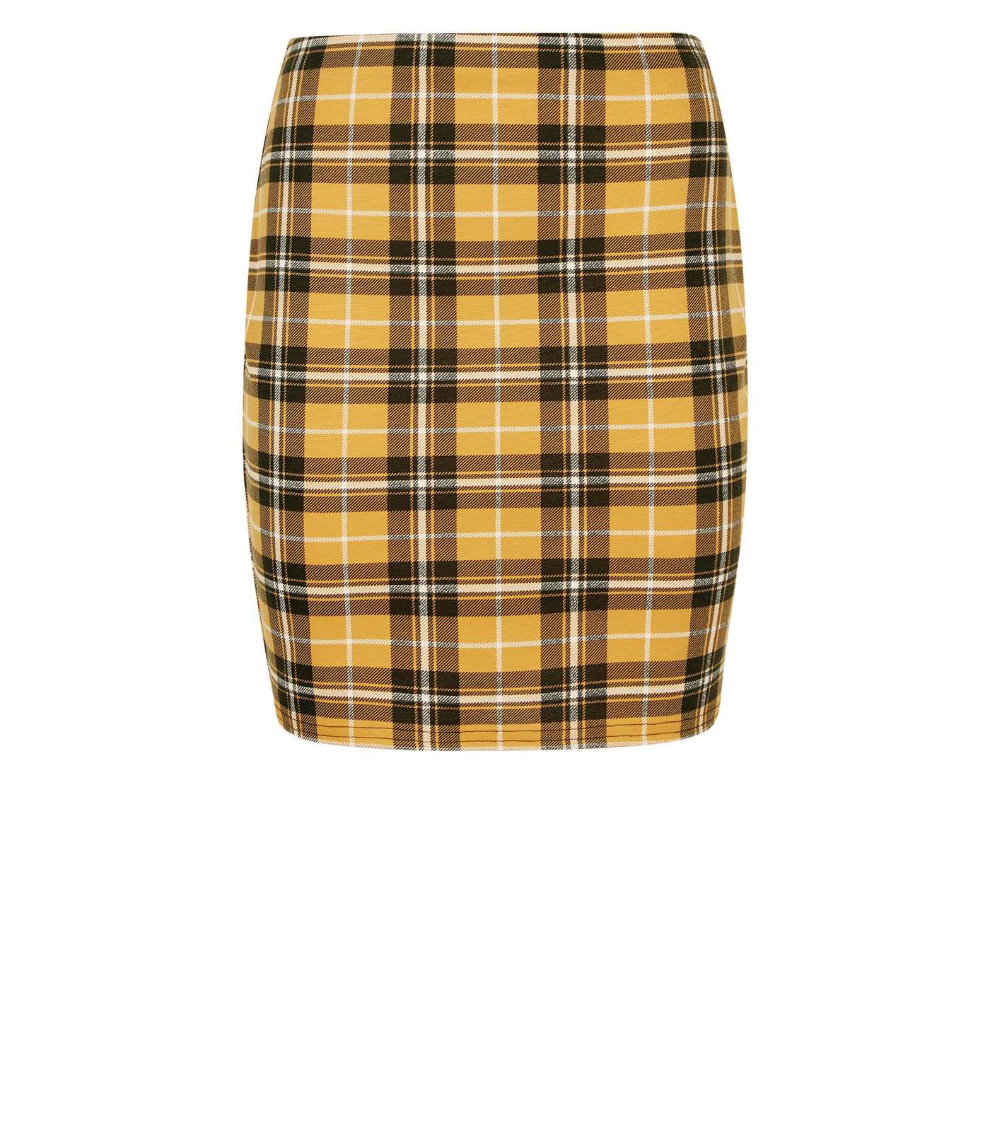 Mustard Check Mini Skirt Image 4