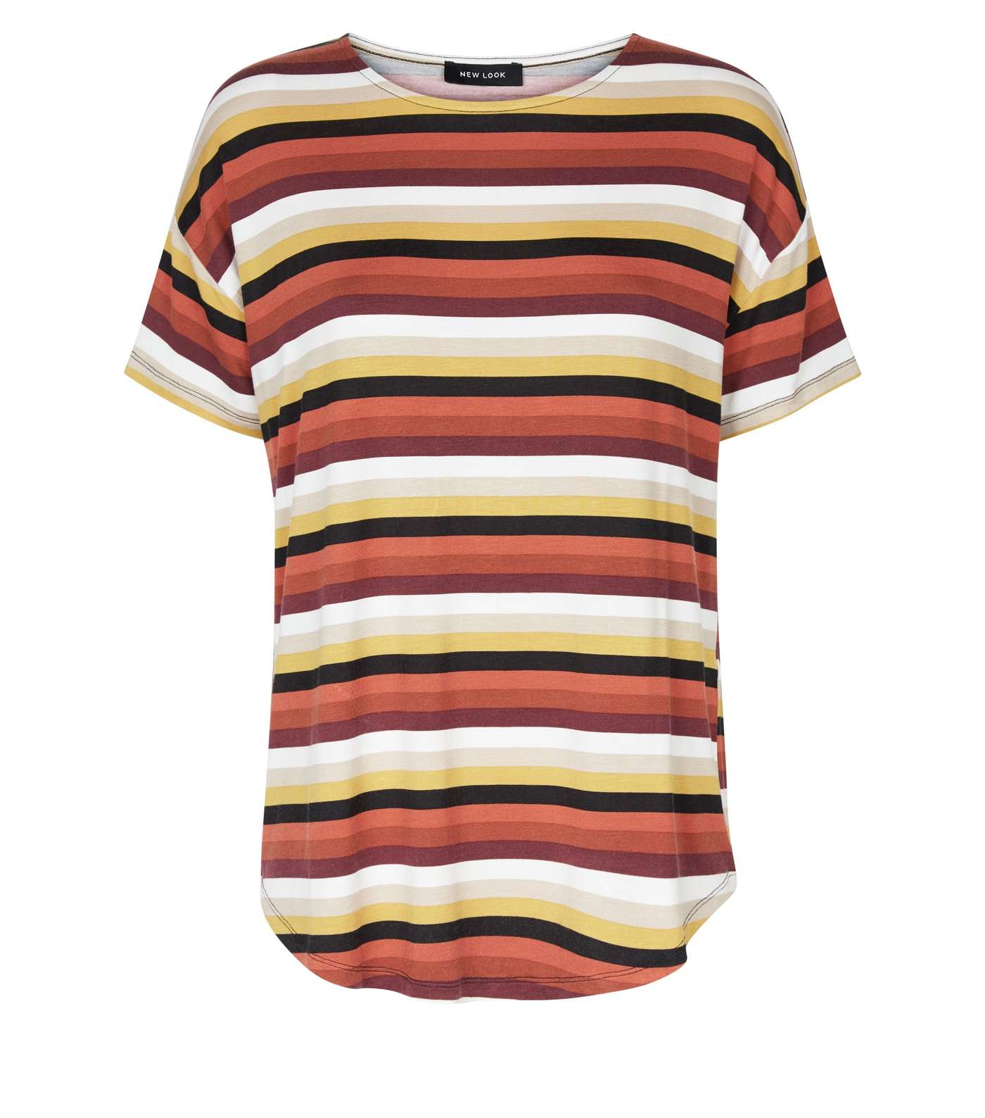 Black Stripe Print Loose Fit T-Shirt Image 4